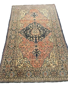 ANTIQUE ORIENTAL SAROUK FERAHAN ORIENTAL RUG 6' 7" X 4' - Picture 1 of 9