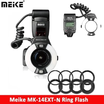 Meike MK-14EXT-N Ring Flash E-TTL Macro LED Ring Speedlite for Nikon D80 D300S - Image 1 of 4