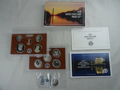 2020-S US Mint Proof Set W West Point Nickel COA & Box 11 Coins United States Cover