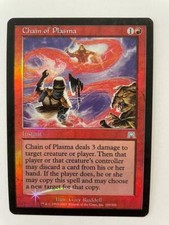 MTG FOIL ONSLAUGHT CHAIN OF PLASMA EX MAGIC THE GATHERING RED UNCOMMON INSTANT