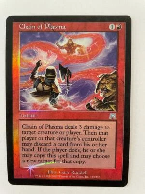 MTG FOIL ONSLAUGHT CHAIN OF PLASMA NM MAGIC THE GATHERING RED UNCOMMON INSTANT - Image 1 of 4