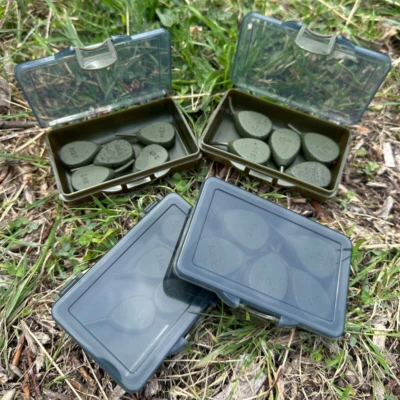 NGT INLINE LEADS CARP FISHING WEIGHTS x 5 IN BIT BOX GREEN COATED 1.1 - 3.0oz