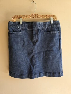Women's Tommy Hilfiger Size 10 Indigo Blue Pockets  Belt Loops Denim Skirt - Image 1 of 4
