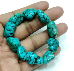 Natural Turquoise Gemstone Bead Bracelet Crystal Healing Reiki  - Picture 1 of 4