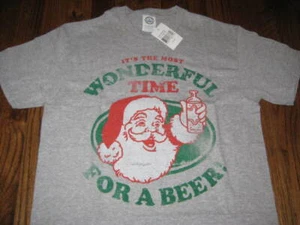Christmas Santa Claus Wonderful Time For a Beer -T-Shirt Small New W/Tag - Bild 1 von 2
