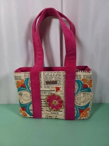 Rare Vtg John Galliano Newspapers Gazette Floral Embroidery 8"x 6" Footed Purse - Picture 1 of 12