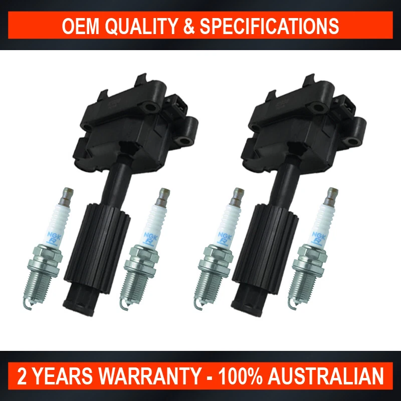 2x Swan Ignition Coils & 4x NGK Spark Plugs for Ford Transit VH VJ 2.3L E5FB - Image 1 of 4