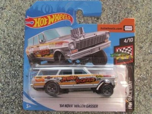 Hot Wheels 2019 #198/250 1964 chevy NOVA WAGON GASSER grey New casting 2019 @PQ - Picture 1 of 2
