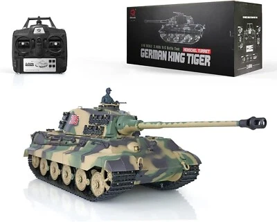 HENGLONG Heng Long King Tiger Henschel Turret 1/16 RC Tank BB Smoke Sound IR Battle 2.4G