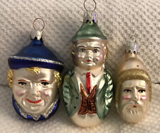 Vintage Inge Glass Santa Head Christmas Ornament Germany Sailor Head Man w Tie