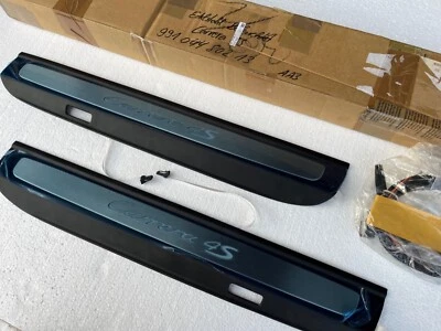 NUEVO ORIG. Porsche 911 991 Carrera 4S embellecedor barra de entrada acero inoxidable iluminación Foto 1 de 4