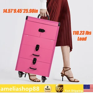 Large Capacity Rolling Makeup Train Case Cosmetic Organizer Trolley MakeupArtist - Picture 1 of 23