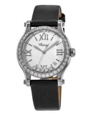 Reloj para mujer Chopard Happy Sport 36 mm con correa de satén y bisel de diamantes Foto 1 de 4
