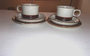 Denby Potter's Wheel Rust Red Trio Set- Cup & Saucer and  6 5/8" Plate-Set of 2 - Picture 1 of 5