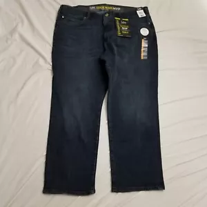Lee Extreme Motion MVP Jeans Mens 44x29 Dark Wash Straight Leg Relaxed Stretch - Picture 1 of 7