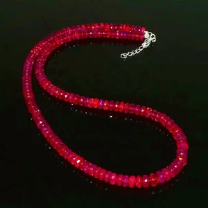 Collar de cuentas de ópalo etíope cuentas de ópalo rondelle lisas cuentas de ópalo genuino 5578 - Imagen 1 de 2