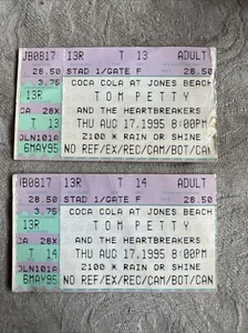 Rare Tom Petty & The Heartbreakers 8/17/95 Jones Beach NY Ticket Stubs Qty=2 - Picture 1 of 3