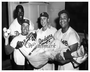 MLB Brooklyn Dodgers Robinson Reese Campanella & Snider 8 X 10 Photo Picture - Picture 1 of 1