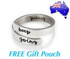 Keep Fucking Going Stainless Steel Inspirational Quote Open Positivity Ring Gift