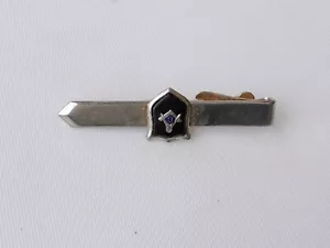 vintage swank shield tie clip costume jewelry 2 1/4 inch - Picture 1 of 2
