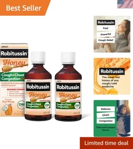 Real Honey Soppressore della Tosse DM - Efficace Sollievo dalla Congestione Toracica, 2 x 8 fl oz - Foto 1 di 12