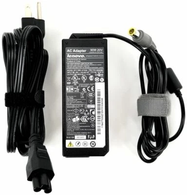 Adaptador de alimentação CA carregador Lenovo 90W genuíno ThinkPad T410 T420 T430 T510 T530 - Imagem 1 de 4