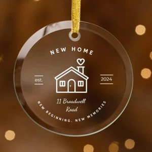 New Home Ornament 2024 House Warming Glass Ornament Gift New House New Beginning - Picture 1 of 6