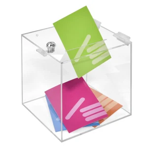 Losbox aus Acrylglas 200x200x200mm mit Schloß / Aktionsbox / Spendenbox - Bild 1 von 5