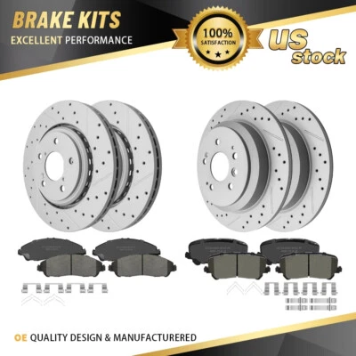 Rotores de freno delanteros y traseros + pastillas de cerámica para Honda Pilot Ridgeline 2017-2022 Foto 1 de 4