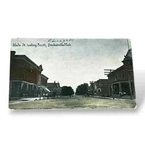 Postal State Street Looking South Deckerville Michigan c1912 parte posterior dividida C655 - Imagen 1 de 2