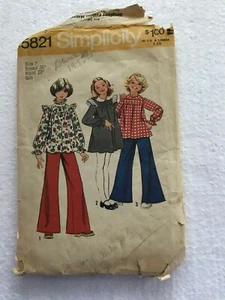 Vintage Simplicity Muster 5821 Kleid Tunika Hose Mädchen Größe 7 Brust 26 Taille 23 - Bild 1 von 2