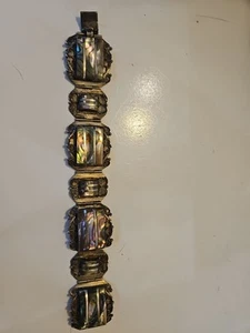 Bracciale vintage messicano in argento sterling e abalone - Foto 1 di 8