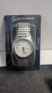 Speidel Express Herren Quarzuhr weißes Ziffernblatt silber Stretchband neue Batterie " - Bild 1 von 6