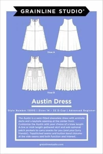Austin DRESS by Grainline Studio- Awesome Sewing Pattern- Sizes 14-32 New Uncut - Picture 1 of 5