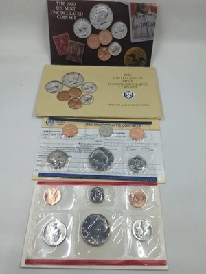 1990 US Mint Uncirculated P & D Coin Set 12 Piece In Original Gov Packaging - Image 1 of 2