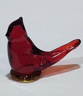 Cardinal of Virtue Titan Art Glass Amberina Ruby Glass Signed W. Ward 1987 - Image 1 of 4