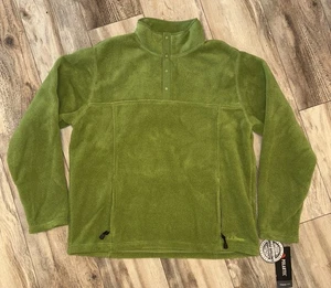 L.L. Bean Jacket Mens Large Green Snap Neck Pullover Sweater Fleece Polartec NWT - Picture 1 of 23
