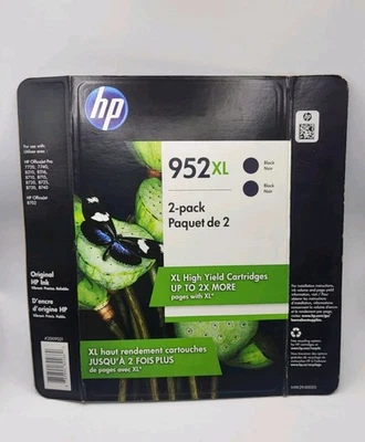 Cartuchos de tinta HP 952XL negros de alto rendimiento N9K29BN-80006 caducan 07/2017 ¡NUEVOS! Foto 1 de 4