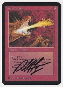 Signed Firebreathing LP Alpha Limited Edition Artist Dan Frazier 1993 MTG Magic! - Picture 1 of 2