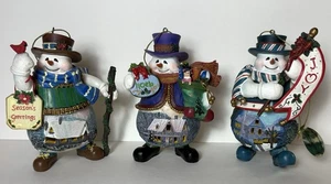 Thomas Kinkade Erinnerungen an Weihnachten Schneemann Ornamente Lot x 3 Ashton Drake 2006 - Bild 1 von 15