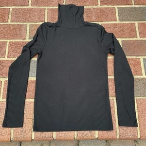 Camisa ligera de cuello alto acanalado Madewell para mujer talla mediana negra - Imagen 1 de 7