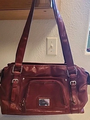 Liz And Company Burgundy Dual Handle Purse  - Image 1 of 4