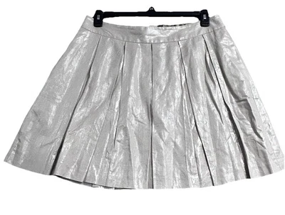 Falda de lino Banana Republic 12 bolsillos plisados forrados en láminas tejidas vacaciones Foto 1 de 4