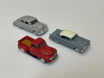 Mini Metals CMW 1950 Ford Pickup 53 Chevrolet Gray 51 Ford Blue HO Scale 1/87 - Image 1 of 4