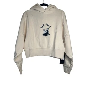 Rawgear Women's Soft Cropped Long Sleeve Sweatshirts Hoodie Size L Cream NWT - Picture 1 of 6