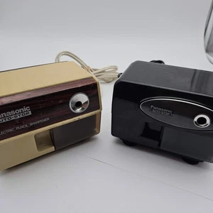 SET BESTEHEND AUS 2 Vintage Panasonic elektrischer Bleistiftspitzer Auto-Stop KP-110/KP 310 - Bild 1 von 20