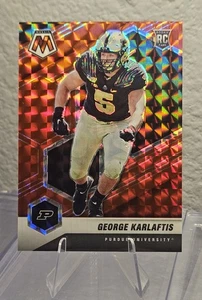 2022 Panini Mosaic Draft Picks Red Prizm /99 George Karlaftis #94 Rookie RC - Picture 1 of 2