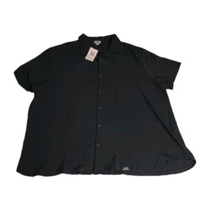 NWT One Bone Big & Tall Black Shirt Airflow Yacht Button Up Short Sleeve Sz 3 4X - Picture 1 of 5