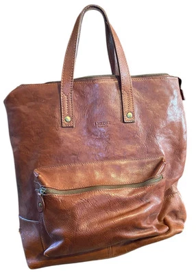 Bolso de Hombro I Medici Firenze Cuero Genuino Hecho en Italia Marrón Envejecido LEER Foto 1 de 4