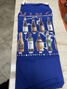 Delantal de cocina italiana unisex VINO botellas de vino italiano vino fiesta tema bolsillo NUEVO - Imagen 1 de 3